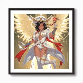 Anime Angelic Radiant Healer Art Print
