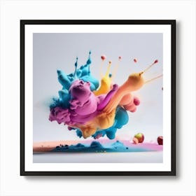 Colorful Paint Splash Art Print