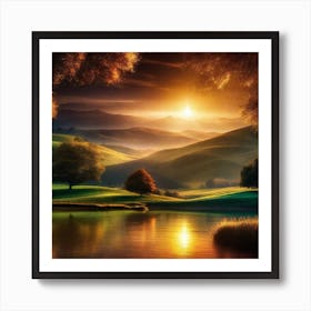 Sunset In The Mountains 51 Art Print