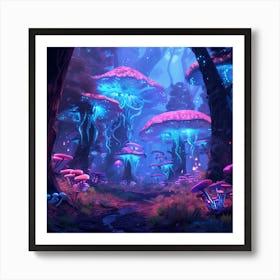 Mushroom Forest 3 Art Print