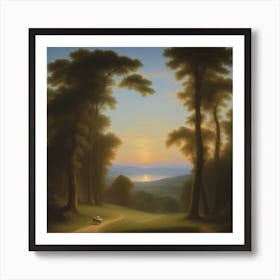 'Sunset In The Woods' Art Print