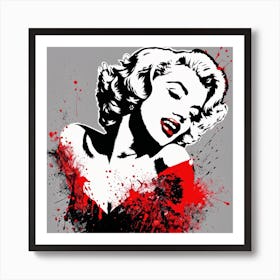 Marilyn Monroe Portrait Ink Painting (15) Art Print