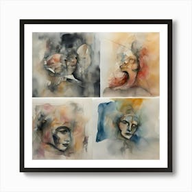 Four Portraits Of Women Art Print