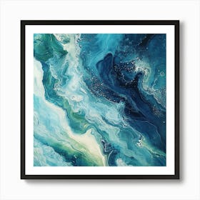 Blue And Green Swirls Art Print