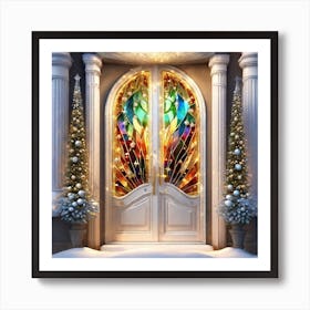 Christmas Door 65 Art Print