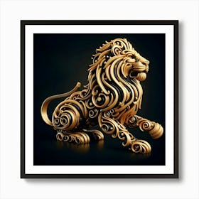 Golden Lion 3 Art Print