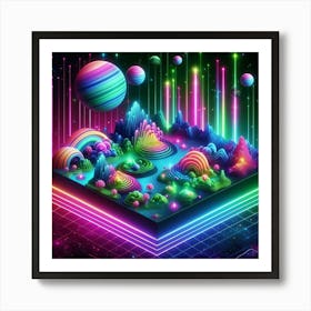 3d Psychedelic Art Art Print