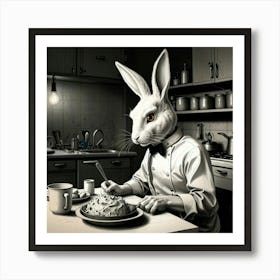 Rabbit In The Kitchen Poster