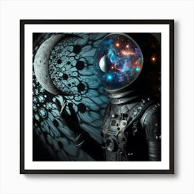 Spaceman With A Moon Art Print