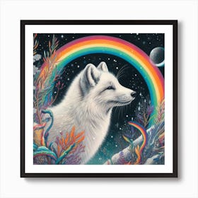 Fox In The Rainbow Art Print