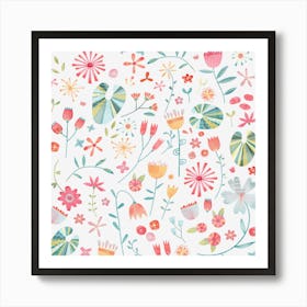 Wild Flowers Watercolor Art Print