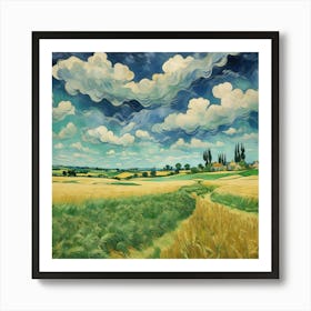 Green Wheat Fields Auvers Vincent Van Gogh Art Print 0 Art Print