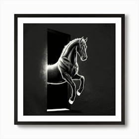 Horse In The Door Art Print