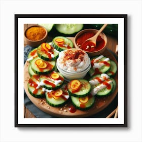 Cucumbers And Dip Art Print