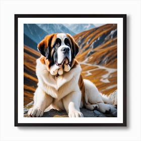 St Bernard Dog 43 Art Print