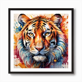 Vibrant Highly Detailed Tiger Painting 1 Art Print