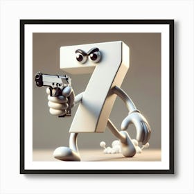 Number 7 With Gun Art Print