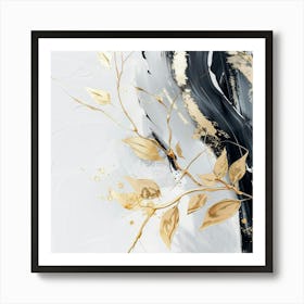 Gold Leaves Canvas Print 5 Art Print