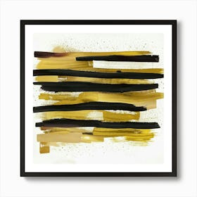 Gold And Black Stripes Art Print