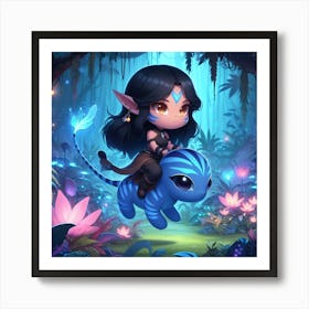 Elf Girl In The Forest Art Print