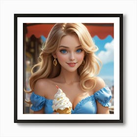 Ice Cream Girl 11 Art Print