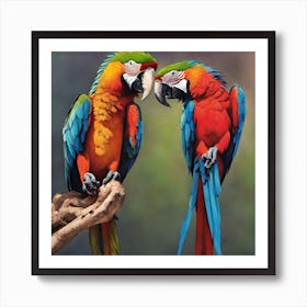 Two Macaw Parrots Art Print