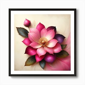 Lotus Flower Painting 3 Art Print