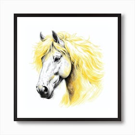 Yellow Horse Art Print