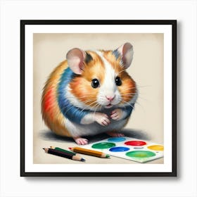 Hamster Painting 4 Affiche