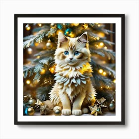 Christmas Cat 2 Art Print