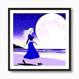 Moonlight Walk 42 Art Print