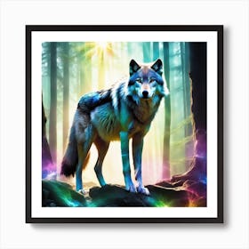 Wolf In The Forest 63 Art Print