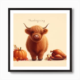 Autumn Highland Cow 1 Art Print