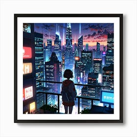 Anime City Art Print