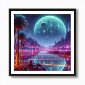 Futuristic Landscape 1 Art Print