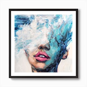 Ocean Whisper: Feminine Grace in the Maritime Realm Art Print