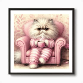 Cat In Pajamas 7 Art Print