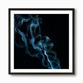 Smoke On Black Background Art Print
