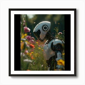 Robot In The Field Art Print