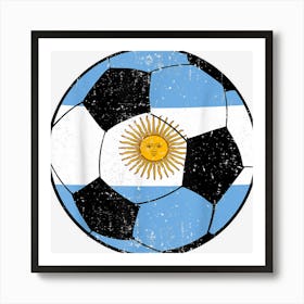 Argentina Soccer Jersey Pride Argentinian Flag Football Ball Art Print