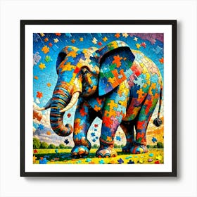 Elephant Puzzle Poster