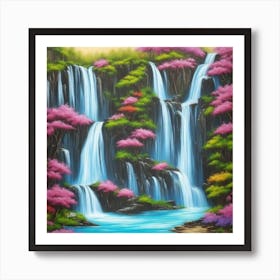 Waterfall Painting Art Print