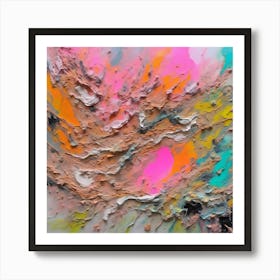 Muted Neons Abstract Painting Art Print