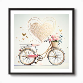 Valentine'S Day Bicycle Art Print