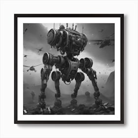 Robots And Helicopters Art Print