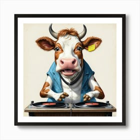 Cow Dj Art Print