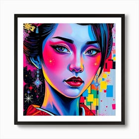 Pop Color Geisha Painting Art Print