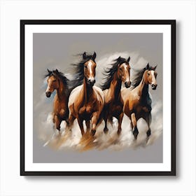 Horses Running 3 Art Print