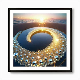 Swirl and Sunny over water Art Print