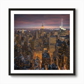 New York at night Art Print